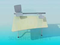3D Model Computer desk with stands