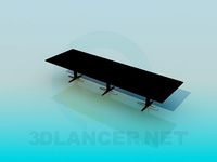 3D Model The long rectangular table