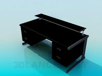 3D Model A large writing desk with stand on a countertop
