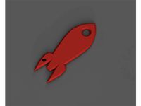Rocket Ship Keychain by ab86uk