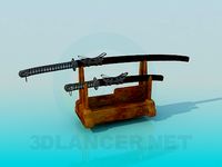 3D Model Swords with stand