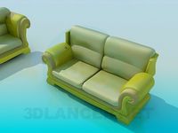 3D Model Sofas as a unit
