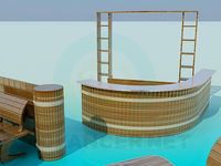 3D Model Bar and restaurant tables