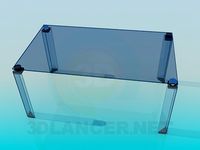 3D Model Glass coffee table with glass legs