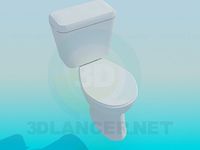 3D Model Simple toilet with a tub