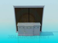 3D Model Console with wall panel