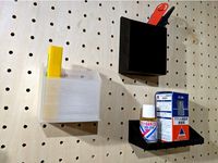 Peg Board Pocket (Tool pocket, Tray, Pen stand) 25mm Pitch, 5mm Dia  by toonaoki