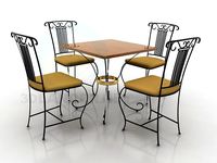 3D Model Table and four chairs