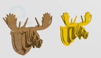 3D Model Plywood deer head