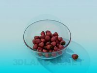 3D Model Dish with strawberries
