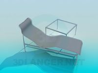 3D Model Lounger and table included