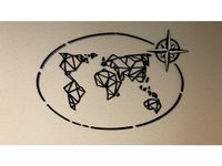 World Map with Compass by Skulltan