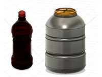 Big Bottle, Small Bottle FBX-STL by onratak