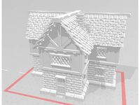 medieval house (T shaped bricked wide version) by Eleiney