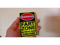 Warning Sign - Fart Zone (with embedded magnet) by poetazzo