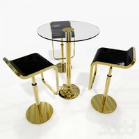 Bar Table &amp; 3 Barstool Set