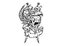 Skull and Daggers stencil by Longquang