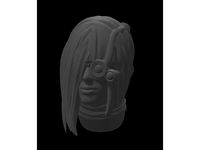 Machine girl head with long hair by Dumnorix