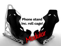 Racing car seat phone stand with roll cage by Stepan
