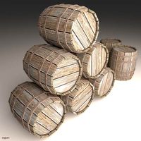 Wooden Barrel 013d model