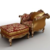 Victorian armchair and Ottoman3d model