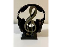 Headphone Stand Treble Clef by muddymaker