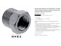 Master Airbrush Brand 1/4" BSP Male to 1/8" BSP Female Fitting Conversion Adapter, Connector for Airbrush Hoses and Compressors by elingsanto