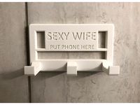 Shower Phone Mount With Adjustable Angles (Sexy Wife Version) by blakebacher