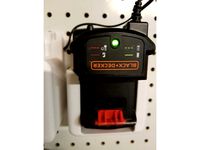 Black & Decker 20V MAX Regular or Extended 5.0Ah Battery AND Charger Holders (with 1" pegboard mounting option) by registeredthing