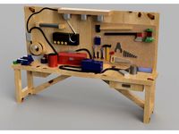 HO Scale Interior Furniture - Garage Workbench by Juxen