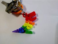 Keychain Flexy Rex rainbow (separated) by RaquelMC