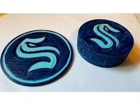 Seattle Kraken Puck & Coaster by T_Rover