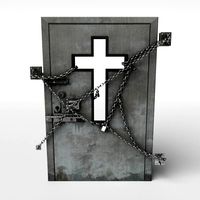 Scary door with chains