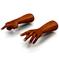 African Man Hands 2 Rigged 3D Model