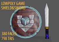 Lowpoly Shield and Sword