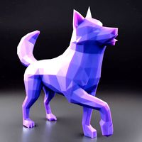 Husky Low Poly 2