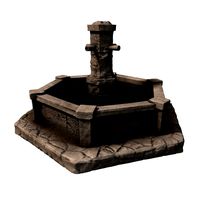 Stone Fountain with water