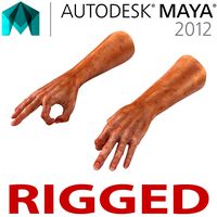 Old Man Hands 2 Rigged for Maya