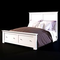 Wooden BED Whith Bedding