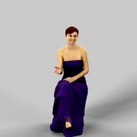 Sitting Elegant Caucasian Woman In An Elegant Dress Explaining Linda