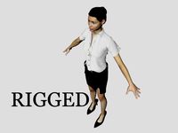 White  Formal Dress Rigged