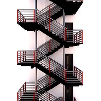 Fire escape metal stairs