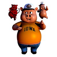 Cartoon Pig with Angel and Devil (Rigged)