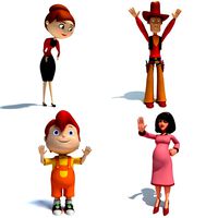 Rigged Cartoon Characters Models