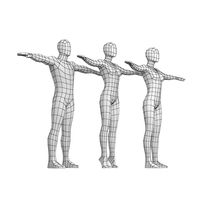 Female and Male Base Mesh in T-Pose