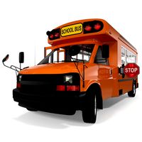 Small School Bus Rigged 3D Model