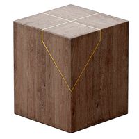 Rylan Brass-Inlaid Wood Block End Table