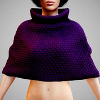 Purple Knit Wool Cape