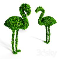 Flamingo topiary sculpture