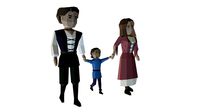 Peasant Family #1 lowpoly character